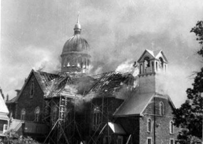 Church during the fire of July 11th 1957