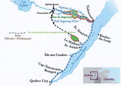 Carte géographique du Saguenay