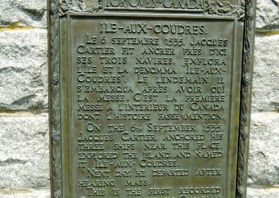 Plaque commemorating the first mass on canadian soil