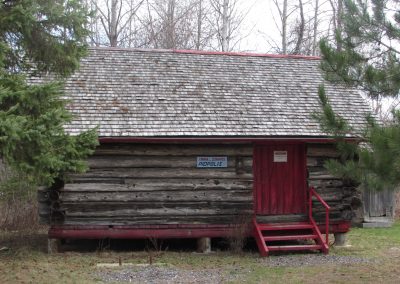 Log cabin built by the Zouaves in Piopolis, Quebec