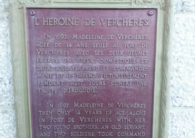 Plaque sur Madeleine de Verchères