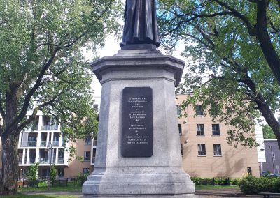 Monument dedicated to Father Durocher, located in the Saint-Sauveur district of Quebec City